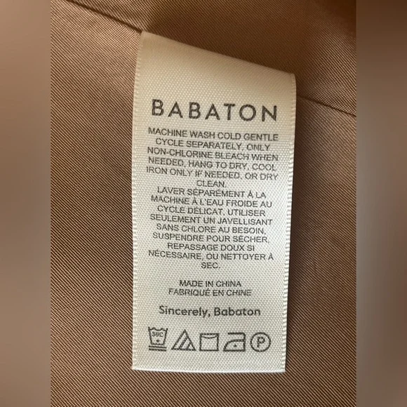 Women’s Babaton Forte Blazer Open Front Tan Blazer Jacket - Picture 10 of 11